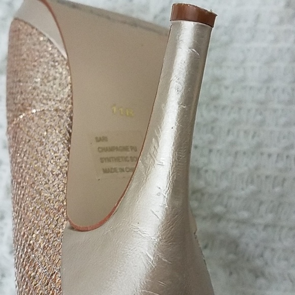 𝅺dyeables 11B peep toe shoes Sari champagne - Picture 7 of 8